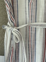 Draper James RSVP Red Blue Stripe Ruffle Hem V Neck Maxi Dress XL