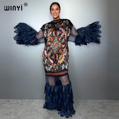 Pleated Elastic Slim Dress Beach Cover up Kaftan Abaya Dubai Luxury Party Dress