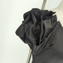 Cache One Shoulder Satin Ruched Dress Black 10 party cocktail 90s retro 80s