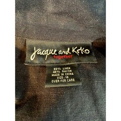 Jacque and Koko Linen Rayon Black Button Front Sleeveless Maxi Dress Size 16