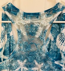 India Boutique Beach Coverup One Sz Blue Nautical, Matching Earrings Exc. Cond.