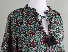 ROLLER RABBIT Roberta $178 Ruffle Metallic Clip Dot Star Print Dress Size Small