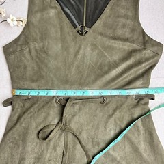 Andree By Unit Women&rsquo;s Size M Boho Dress Microsuede Olive Green Sleeveless