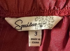 Speechless Dress Size 3 Red Black Strapless Fit & Flare Satin Flower Detail Y2K