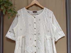 New MA&rsquo;VIE elegant comfort Geo print loose fit Boho dress Womens sz XL cotton