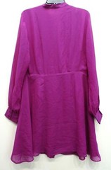 Warehouse Womens Solid Button Front A-Line Casual Full Sleeve Shirt Dress 10