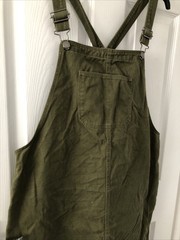 LADIES – Khaki Green Denim Dungaree Pinafore Dress – TU – Size 14 – BX113