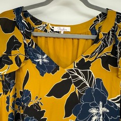 Parker Gigi Ruffle Sleeve Silk‎ Blend Smocked Waist Dress Women&rsquo;s Size L Yellow