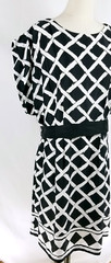 Eliza J Women&rsquo;s Size 18w Geometric Black White Shift Dress Belt