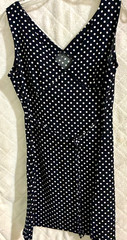 Unbranded Junior black polka dot v neck dress Poly spandex sheath Size Small
