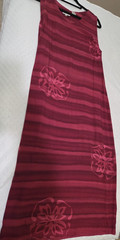 Island Collections Tropical pattern maxi Burgundy Large Side Buttons