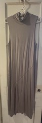 Good American Taupe Sleeveless Cowl Neck Midi Shift Dress Jersey Stretch XL