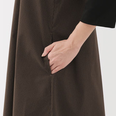 MUJI Womens Quick Dry Broadcloth Sleeveless Dress Dark Navy Check FedEx
