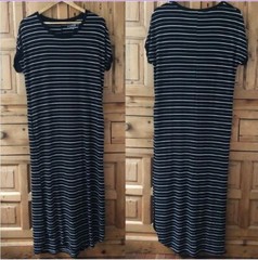 LNBF Leave Nothing But Footprints Womens Size Medium Black White Striped Dress
