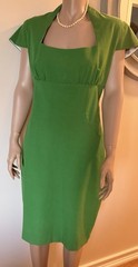 Anya Ponorovskaya Form Fitting 50s Rockabilly Pin-up Style Dress Size 14 Green