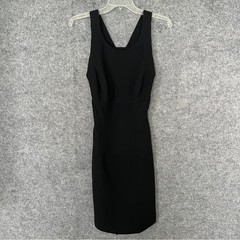 ANDREA POLIZZI for REX LESTER Open Back Mini Dress Black Date Night LBD Size 4