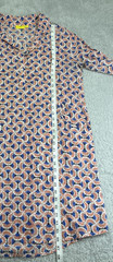 Roberta Roller Rabbit Tunic Shirt Dress Blue Coral Floral Fan Print Womens L