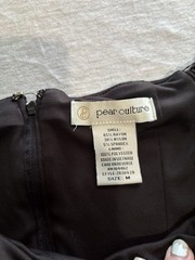 Pear Culture Black Off-Shoulder Puff Sleeve Ruched Mini Dress Size M