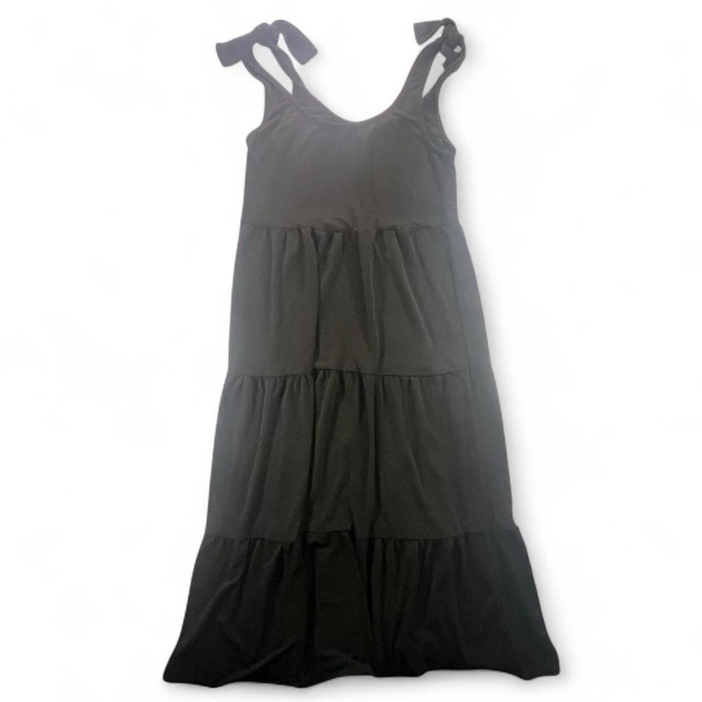 Green Envelope Los Angeles Black Maxi Dress Adjustable Tie Straps Size S