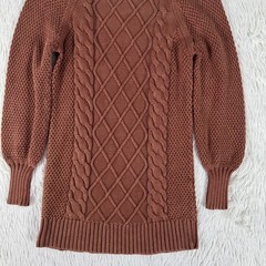 American Eagle Rustic Brown Long Sleeve Cable Knit Sweater Dress Women&rsquo;s PS