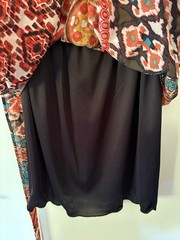 Boho Patchwork Mini Dress M Junior L Paisley Tie Waist Teal Rust Y2K Sweet Storm