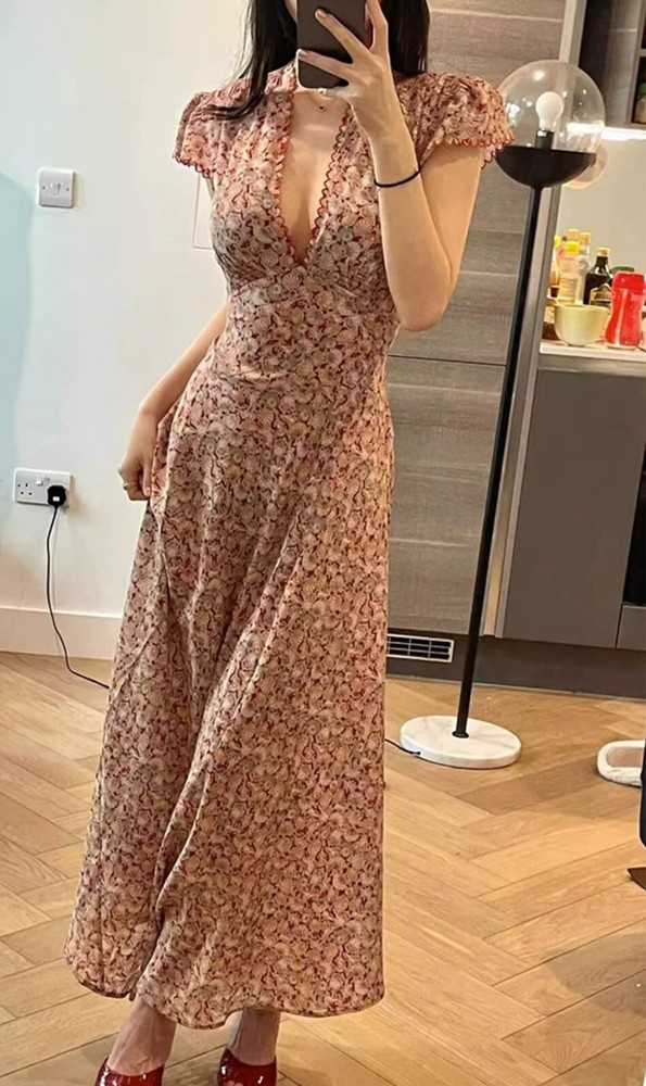 Women’s Red Sea Shells Printed Dress