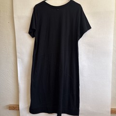 Foil Right On Point Dress L Black 100% Cotton NWT Midi Pockets Boutique