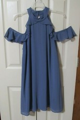 Bailey Blue Junior Girl&rsquo;s Blue Cold Shoulder Lined Dress Size XL GUC