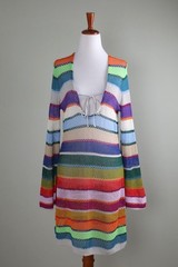 PQ Swim NWT $168 Sheer Crochet Knit Tie Front Coverup Dress Size XS / Small