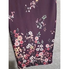 7th Avenue Design Studio Sheath Dress Women S Plum Floral V-Neck Sleeveless Zip