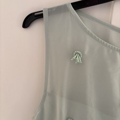 French Connection Sea Mist Green Cameron Embellished Dress Size 14 BNWT RRP £125