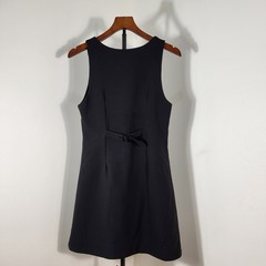 Cooperative Black Button Front Mini Dress Sleeveless V-Neck Cinch Back Size 4