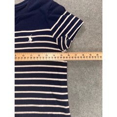 Polo Ralph Lauren Womens Navy Blue White Striped T-Shirt Dress Small S Pony Logo