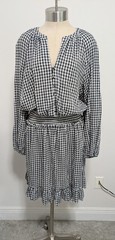 Tommy Hilfiger Black and White Gingham Dress LARGE Preppy Feminine Designer Chic