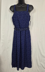 Three Pink Hearts Womens Size M Polka Dot Blue/White Sundress NWT $48