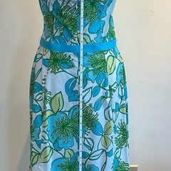 Catherine Stewart BellePointe Hampton Floral Halter Dress Blue Green White