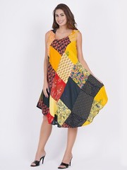 Women Casual Printed Multi Patchwork Short Umbrella Dress Wholesale Mix lot 03pc