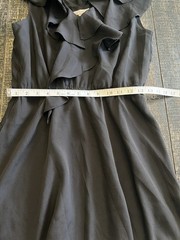 BCBGeneration Black Ruffle V-Neck Sleeveless Dress Elastic Waist Dress Size S