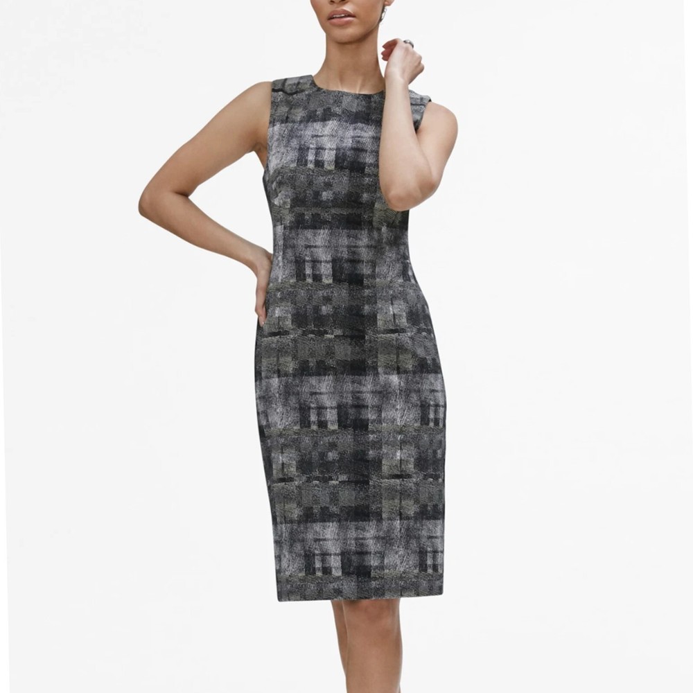 M.M. Lafleur The Shirley Scratch Plaid Sheath Dress In Match Size 8