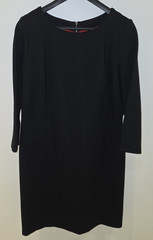 Spanx Classic Black Perfect Shift Midi Dress Zip Up Rayon Nylon Womens Sz XL NWT