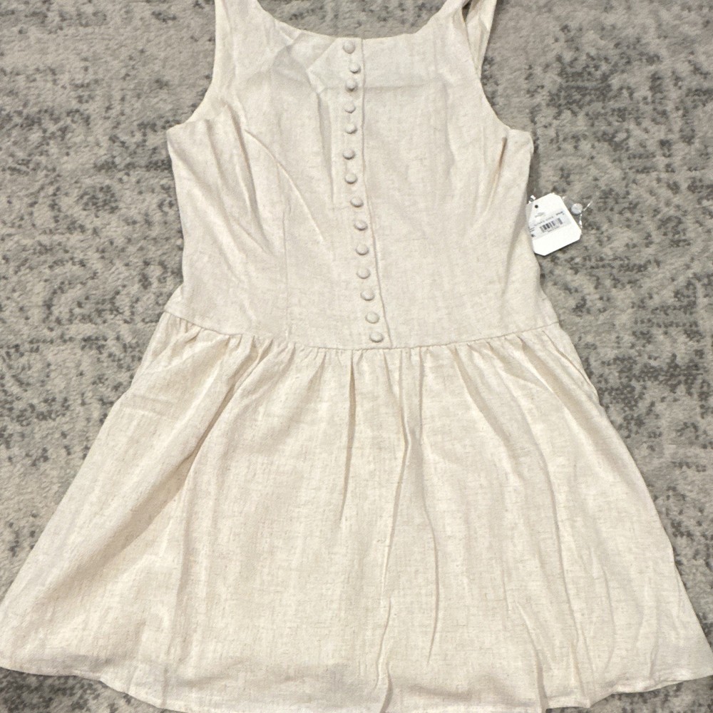 Altar’d State NWT Linen Blend Dress Oatmeal Color Size Medium