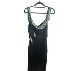 Petal & Pup Selma Gray One-Shoulder Satin Evening Gown Size L NWOT