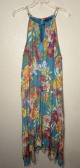 Mlle Gabrielle Floral High Low Dress Tassel Neck Plus Size 2X