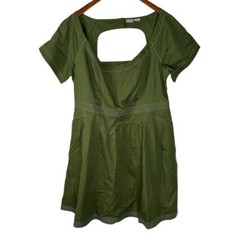 Eshakti Custom Plus Size Green Cotton Midi Dress