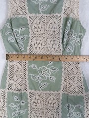 Sofie The Label Carmine Patchwok Crochet Mini Dress Womens SZ M Green/Ivory Boho