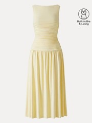 SkinKiss Cooling Boatneck Midi Dress with Built-In Bra