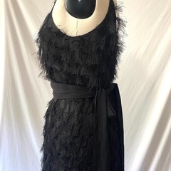 ALI + JAYLong Maxi Fringe Dress with Spaghetti Straps and Belted Waist XS