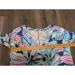 Lilly Pulitzer Amina Dress 3/4 Sleeves V Neck Dress Size S High Tide Floral