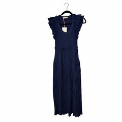 NWT Ulla Johnson Virginia Pleated Midi Dress in Midnight Blue