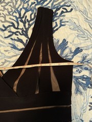 Cache Stretch Bodycon Sleeveless Deep V Neck Black Dress Size 6